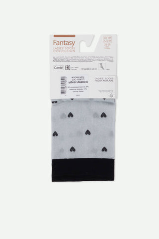 Shimmering Socks Conte Fantasy - "Hearts" Designs - By Baano