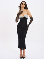 Faith Black and White Polka Dot Sweetheart Maxi Dress Miss Circle