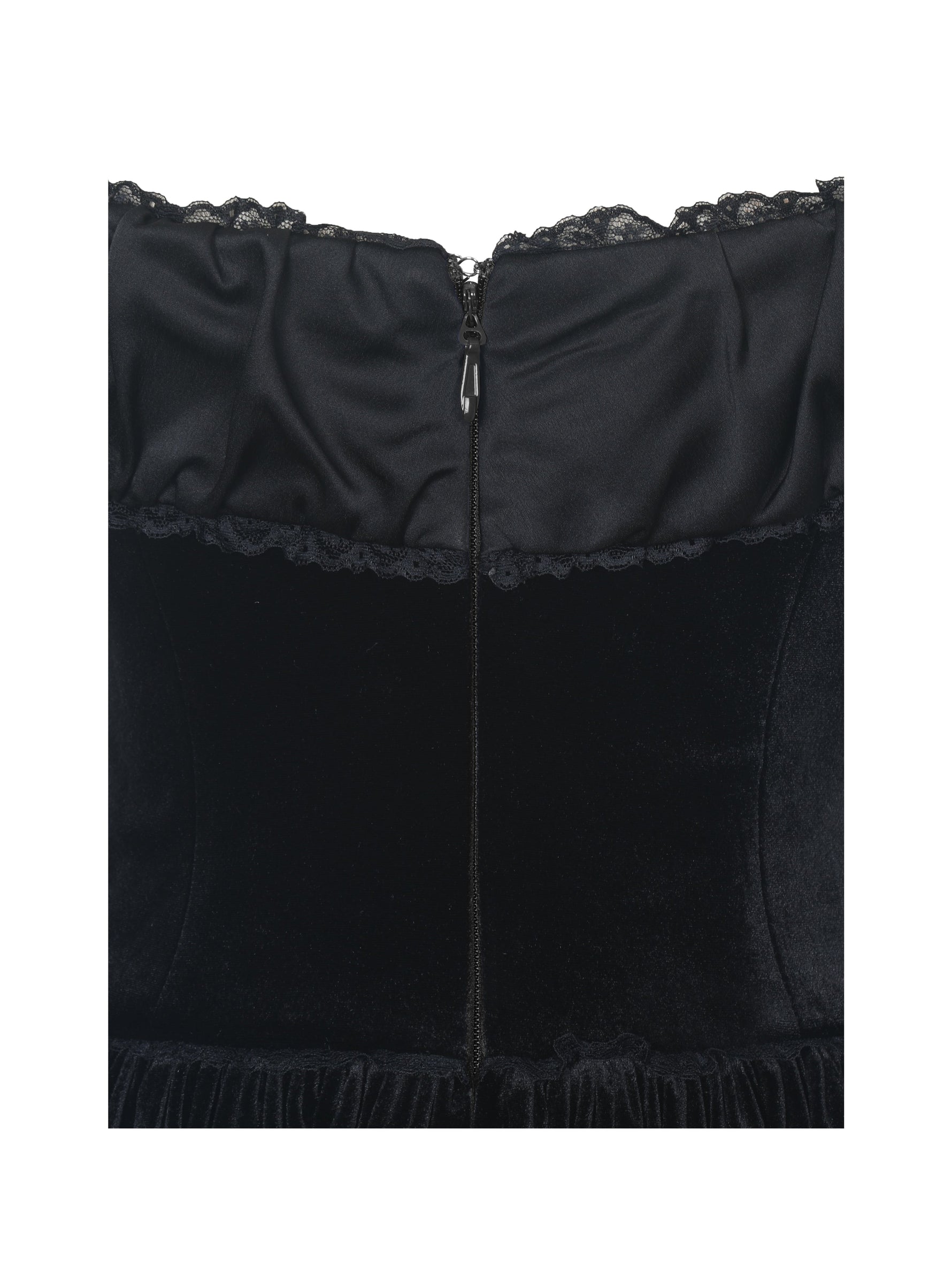 Daisha Black Lace Trimmed Off-Shoulder Ruched Mini Dress Miss Circle