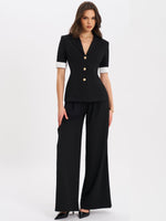 Aleeza Black Wide Leg Suit Pants Miss Circle