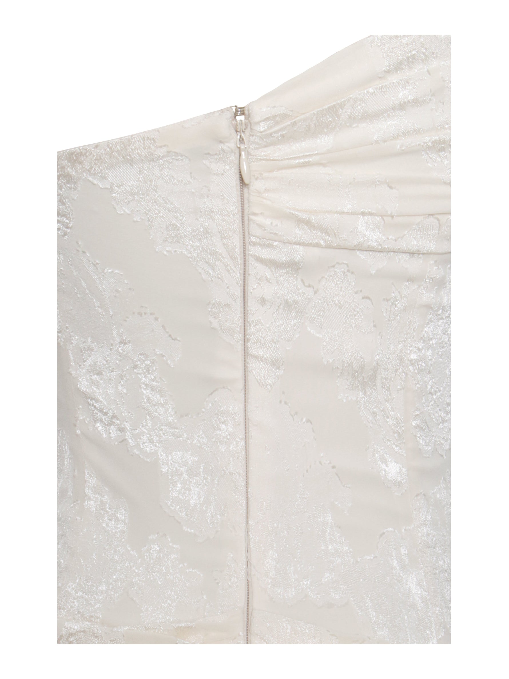 Xatia Off White Jacquard Textured High Slit Maxi Dress Miss Circle