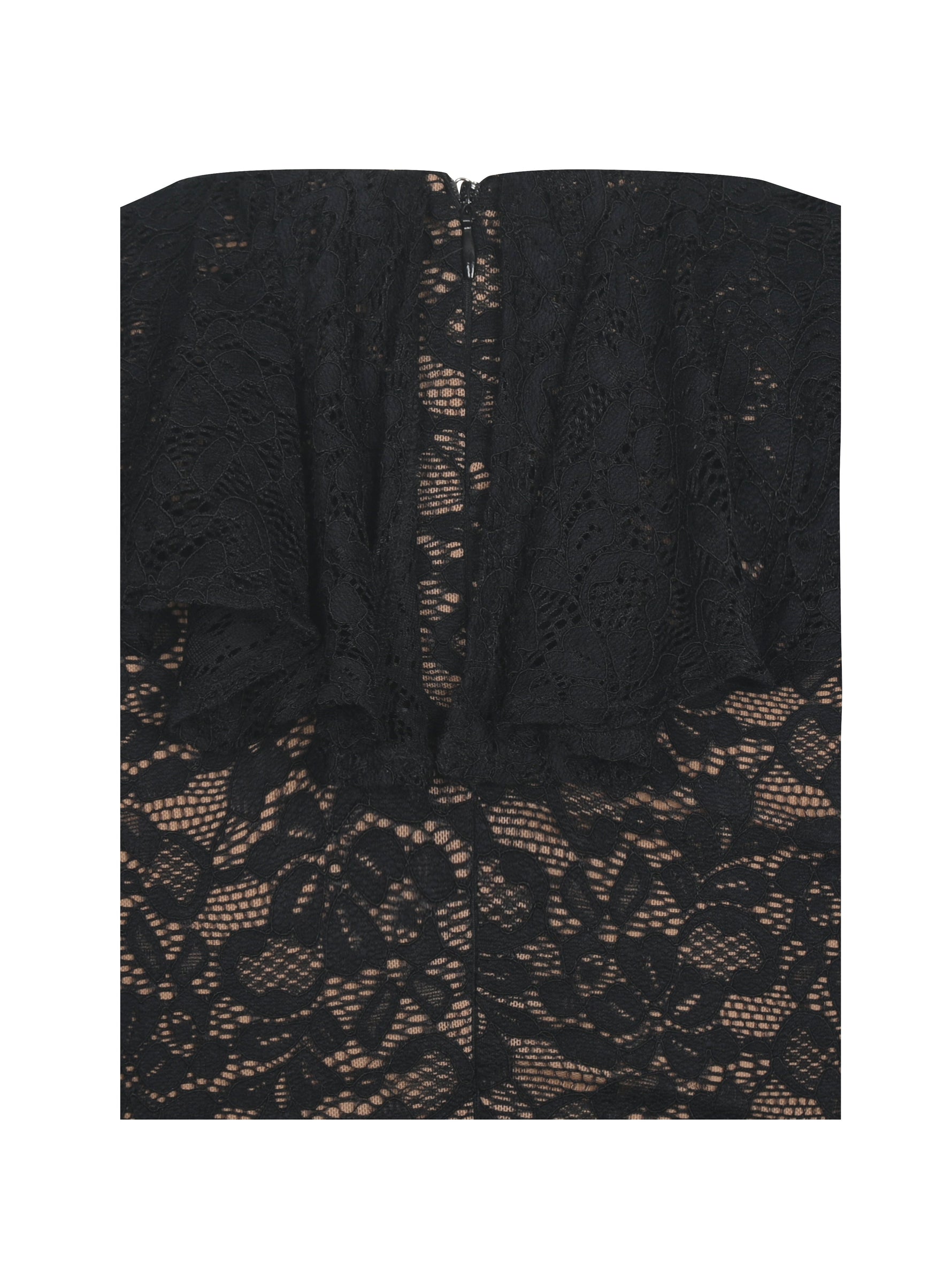 Parisa Black Lace Ruffled Mermaid Maxi Dress