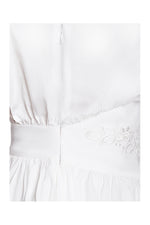 Jamila White Shirt Mini Dress with Embroidered Waist Detail Miss Circle
