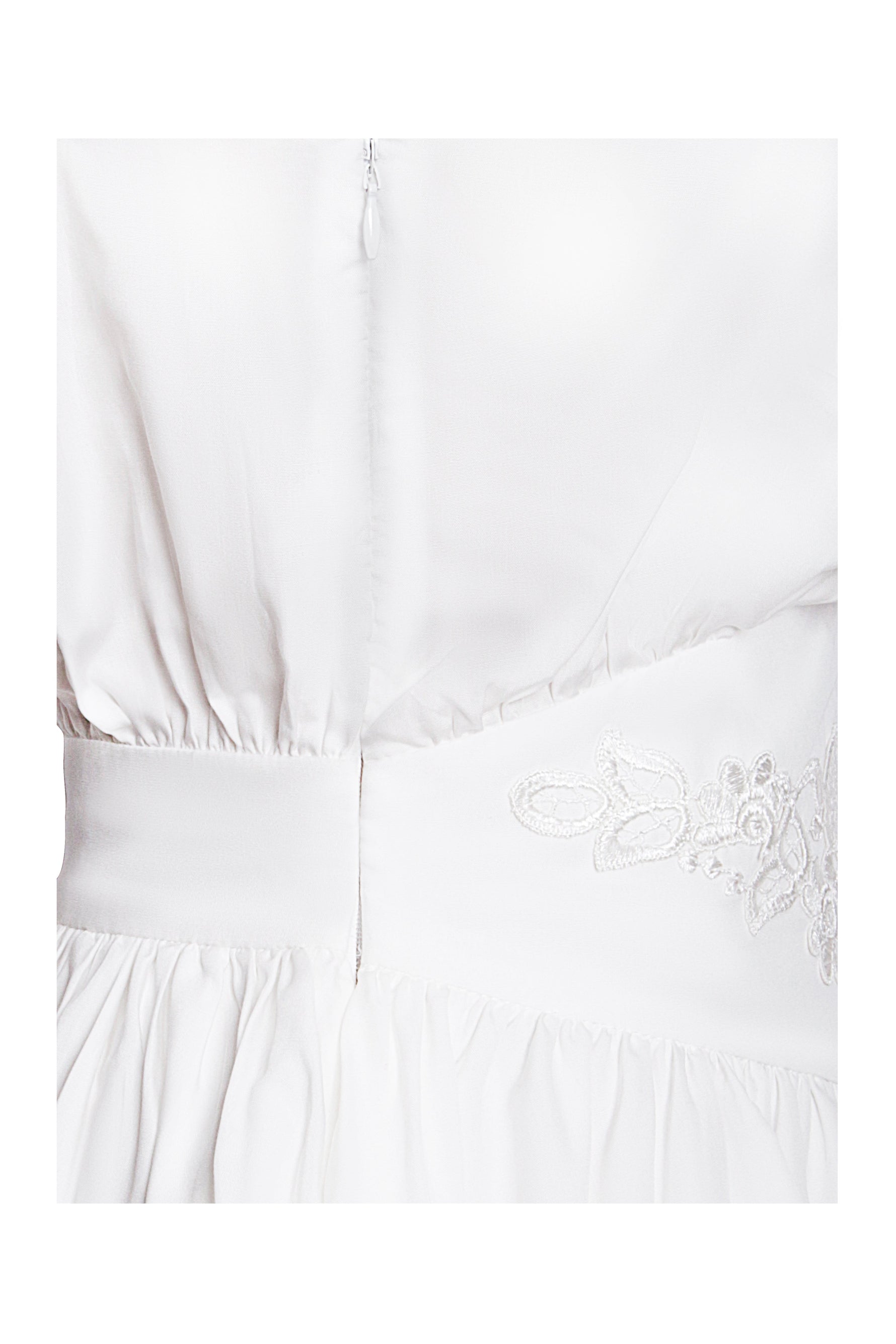 Jamila White Shirt Mini Dress with Embroidered Waist Detail Miss Circle