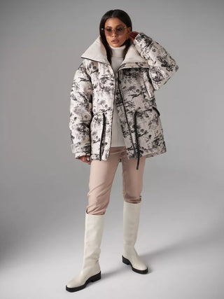 Monochrome Jacquard Down Fill Coat - By Baano