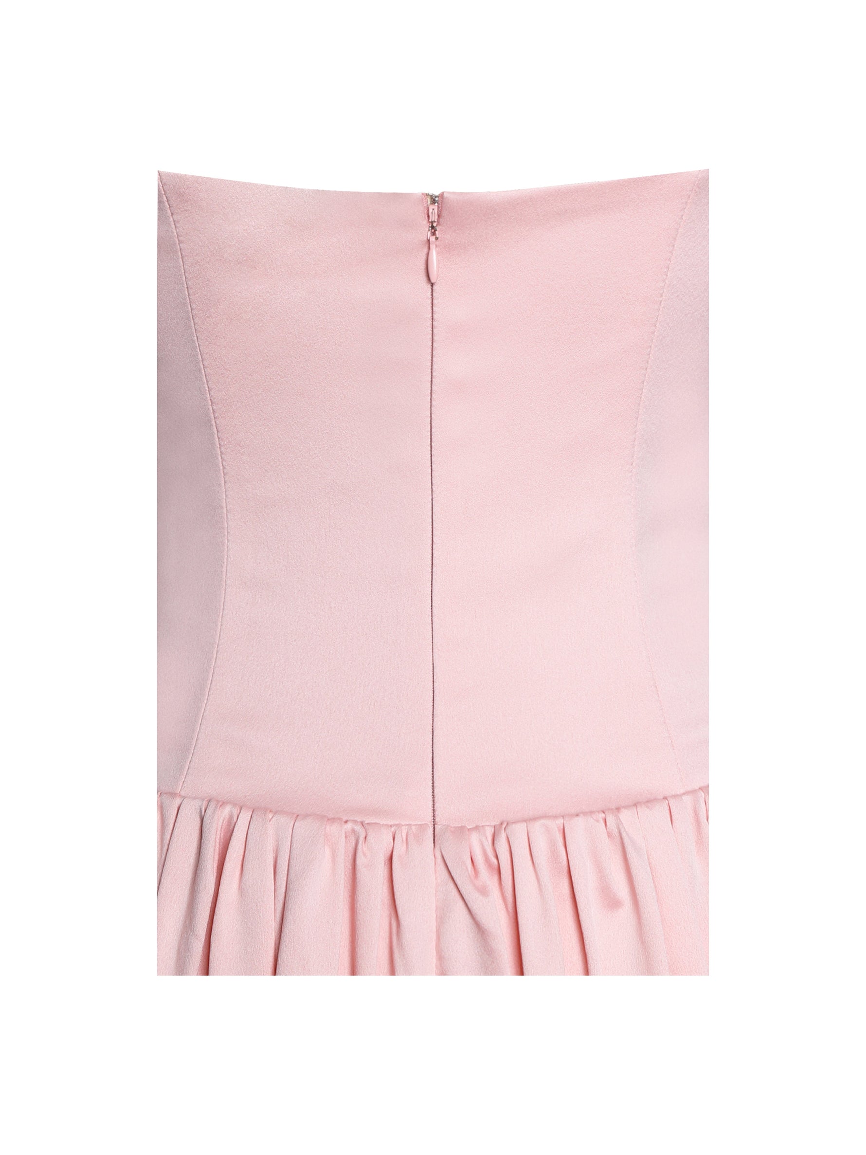 Najwa Baby Pink Ruched Breast Drop Waist Maxi Dress Miss Circle