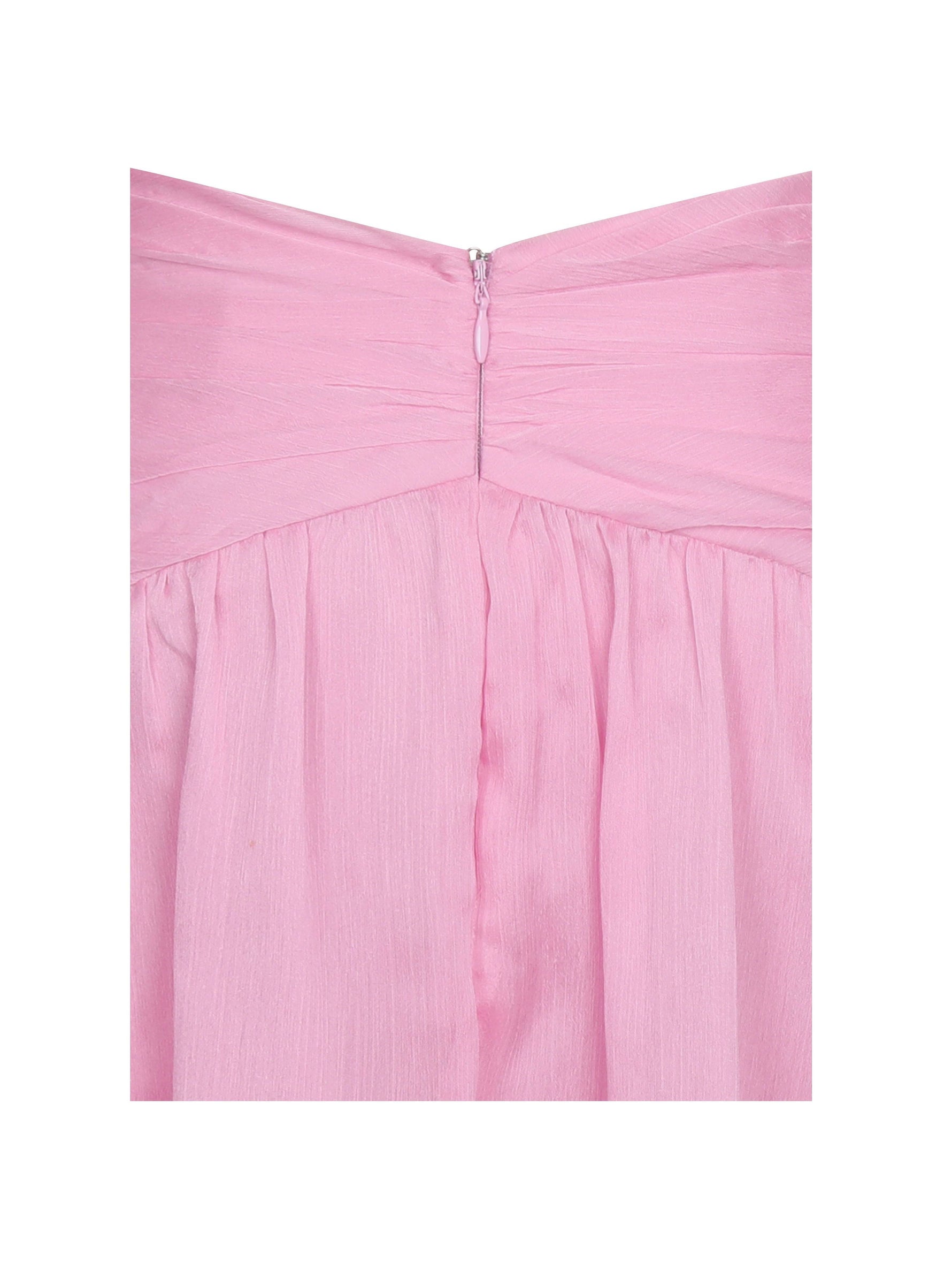 Odelle Tulip Pink Crinkle Chiffon Wrap Dress