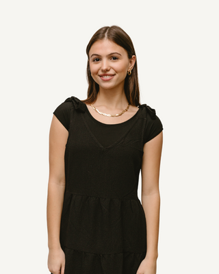 Elegant Basic Cap Sleeve Halftee - By Baano