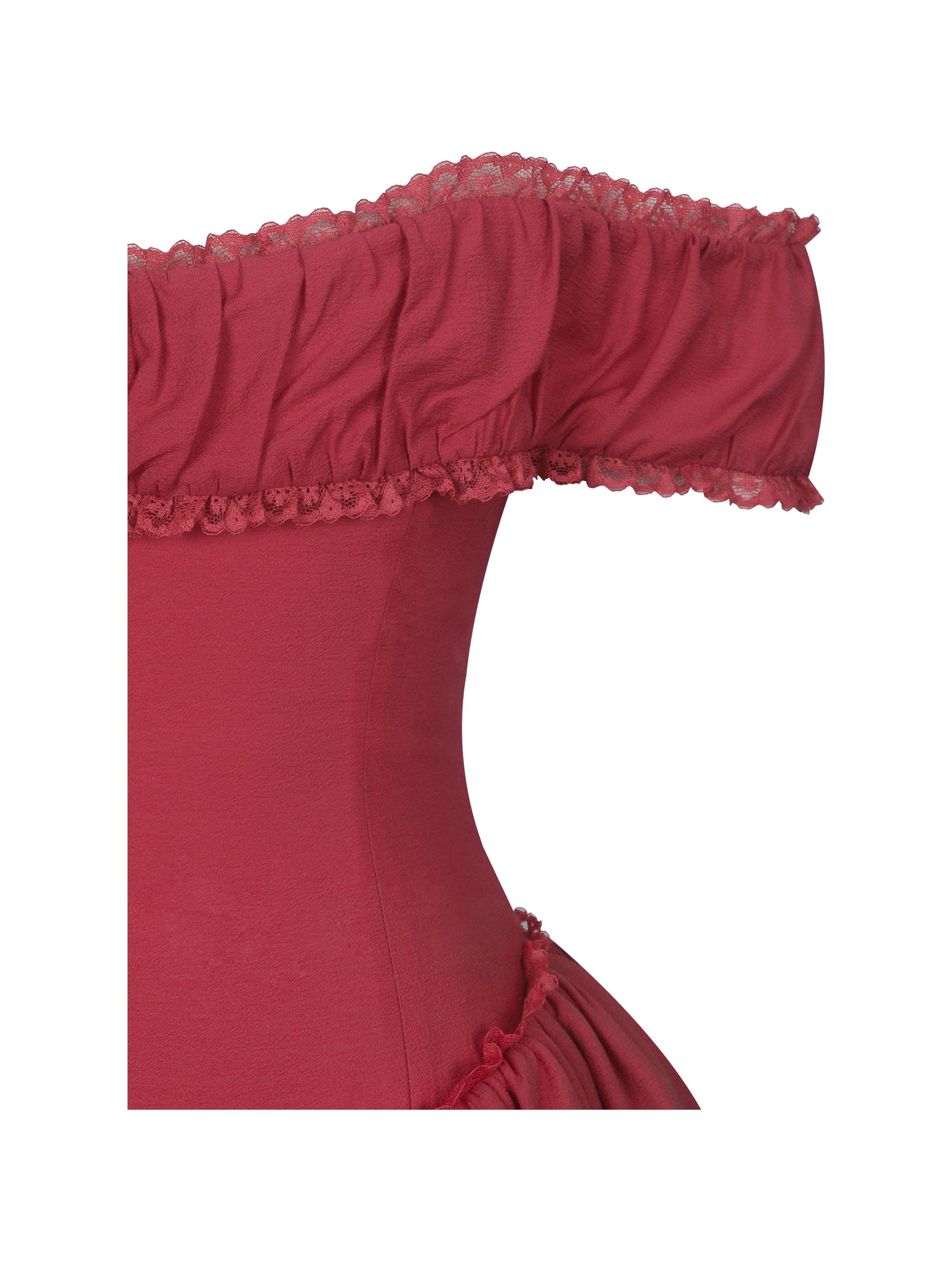 Xavy Crimson Off-Shoulder Corset Midi Dress Miss Circle