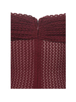 Kaedyn Burgundy Off Shoulder Long Sleeve Crochet Mermaid Maxi Dress Miss Circle