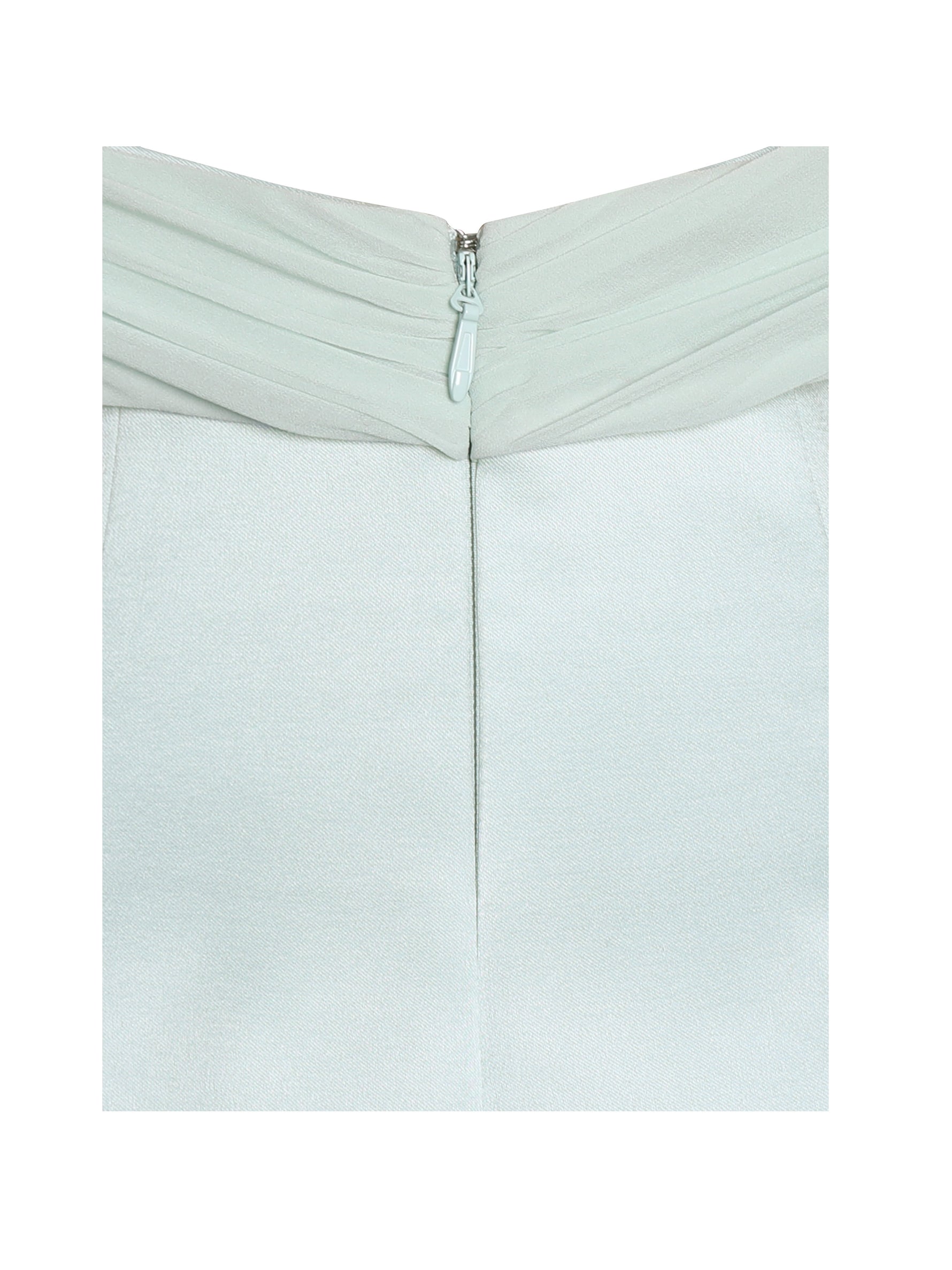 Zafrina Light Cyan Halter Off-shoulder Backless Mini Dress Miss Circle