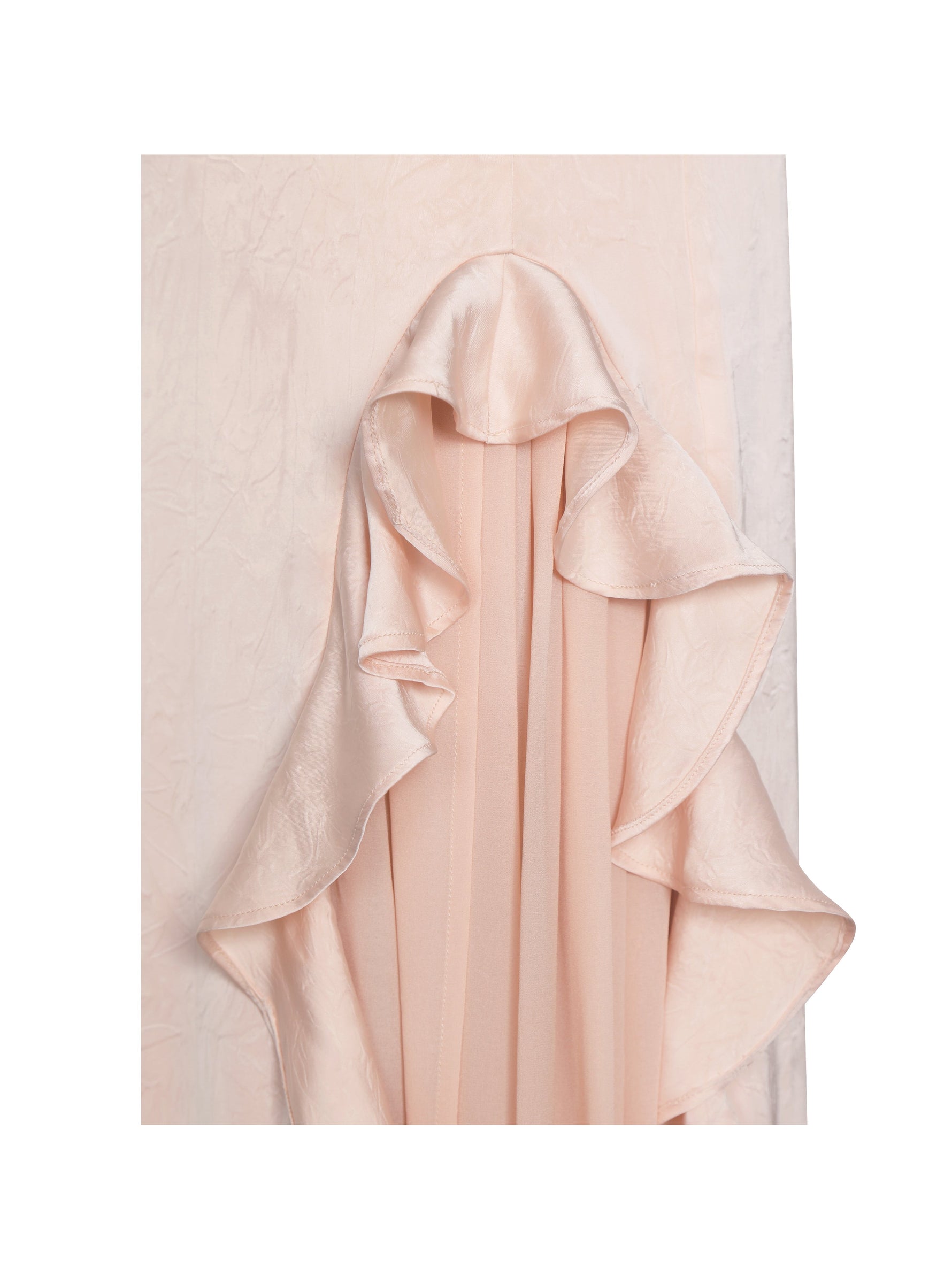 Talyssa Baby Pink Ruched Waist Double High Slit Maxi Gown (Archive Sale)