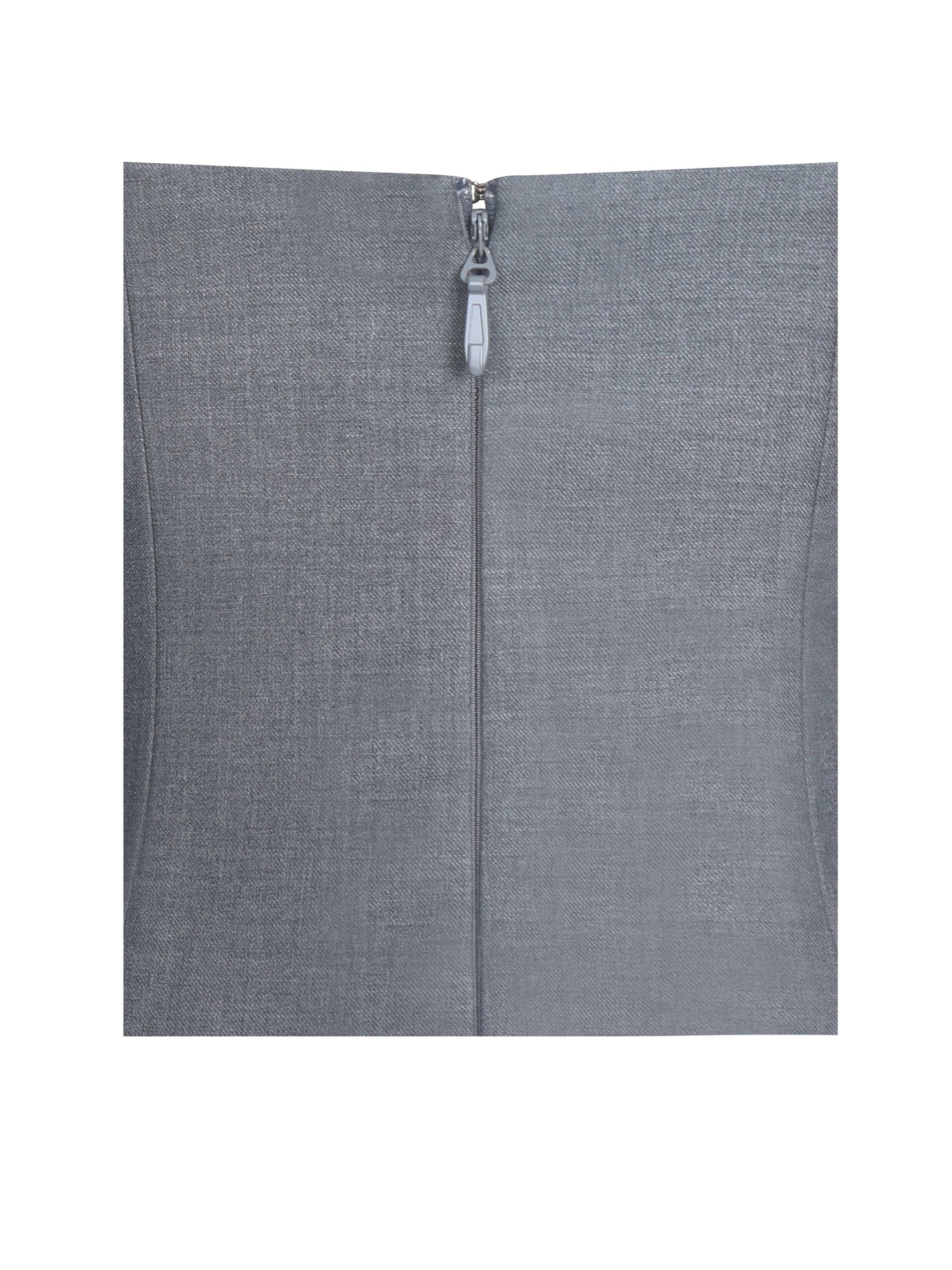 Daisy Grey Drop Waist Fur Trim Halter Mini Dress