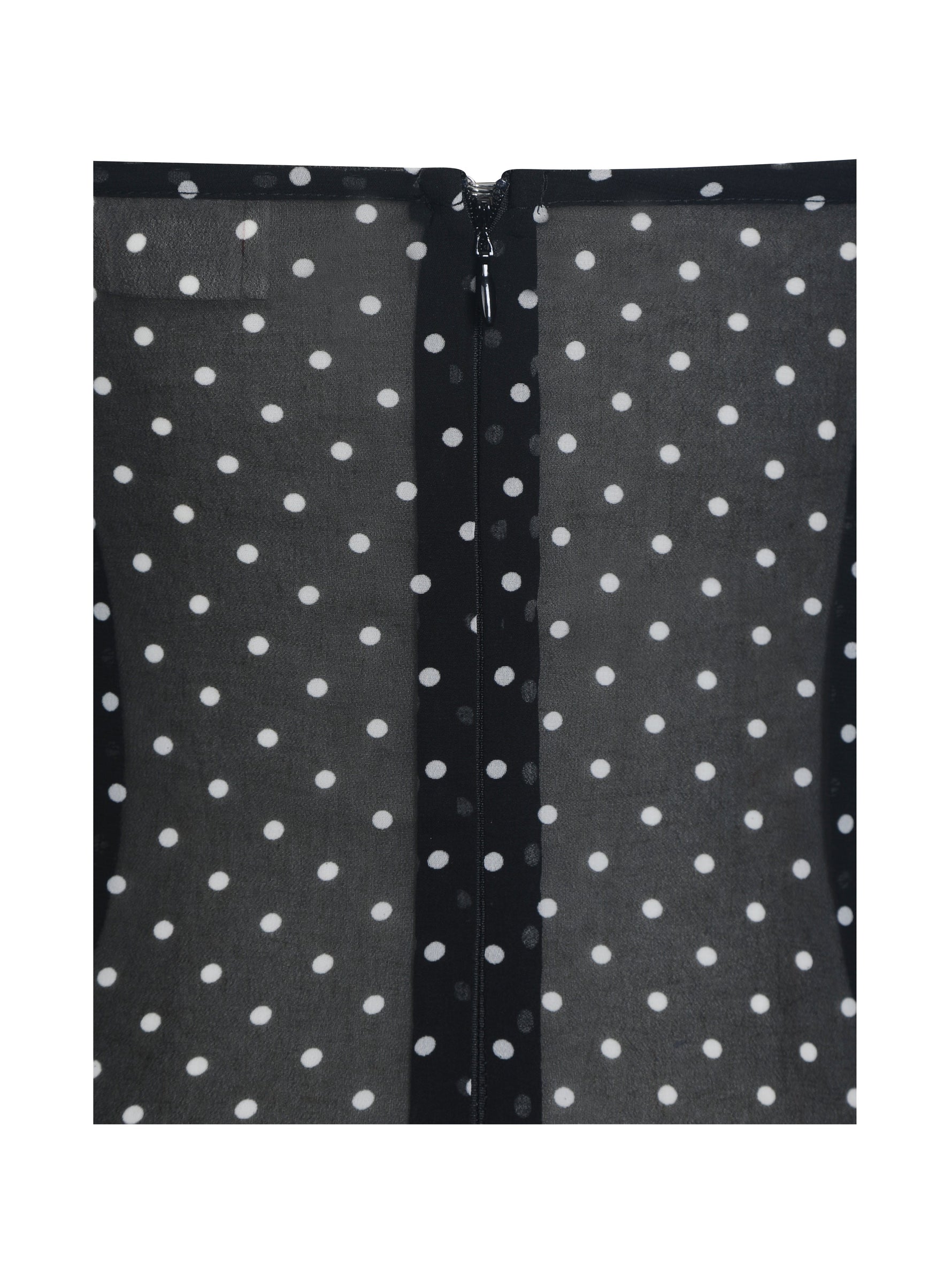 Yadira Black Base Polka Dot Chiffon Maxi Dress Miss Circle