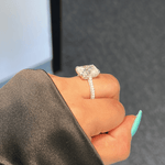 5.0ct Radiant Cut Moissanite Diamond Three Row Pavè Engagement Ring Ring Deluxe Fine Jewelry