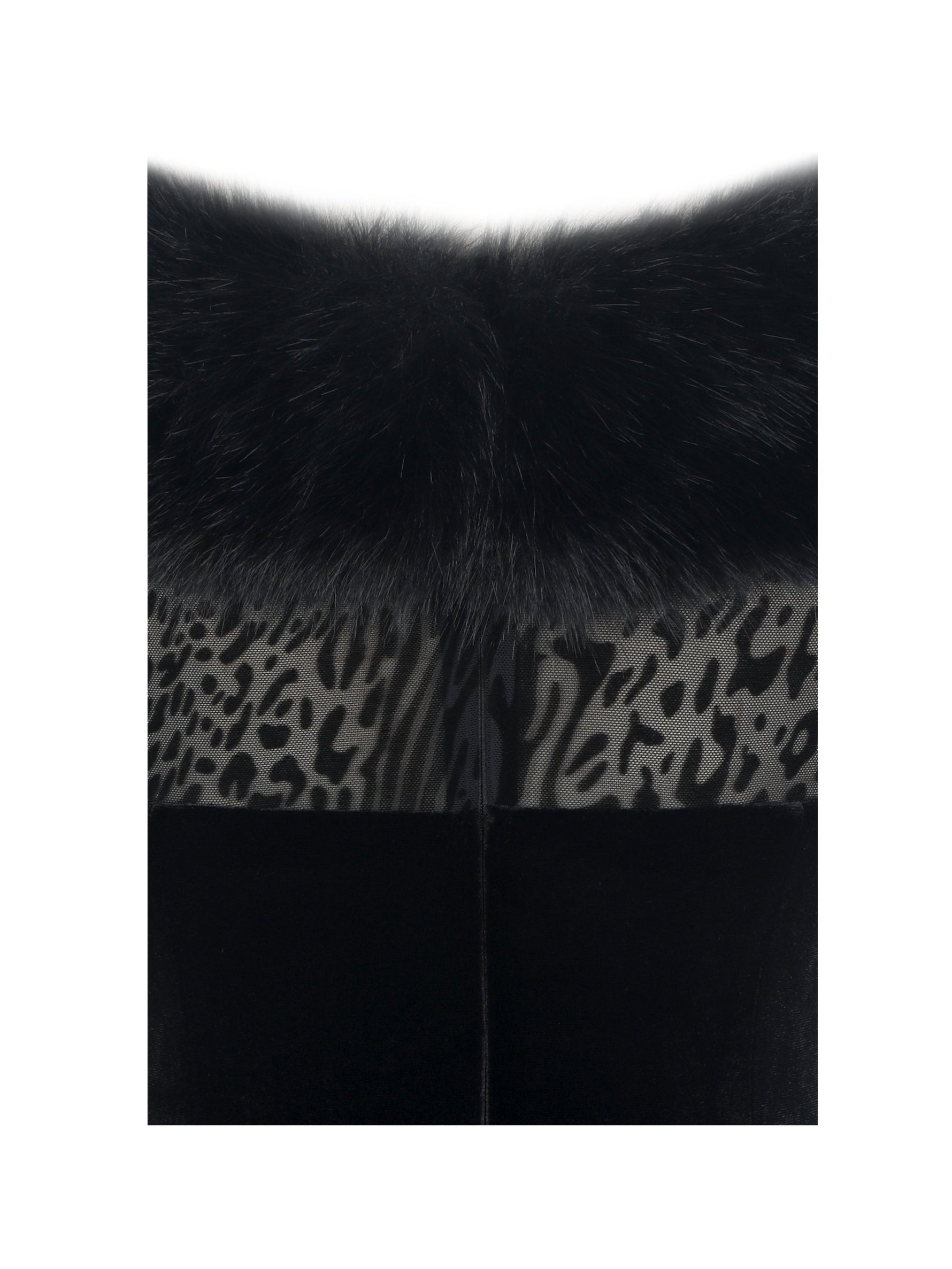 Alexis Black Velvet Animal Print Fur Boatneck Maxi Dress Miss Circle