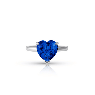 2.5ct Lab Blue Sapphire Heart Cut Anniversary Ring Ring Deluxe Fine Jewelry