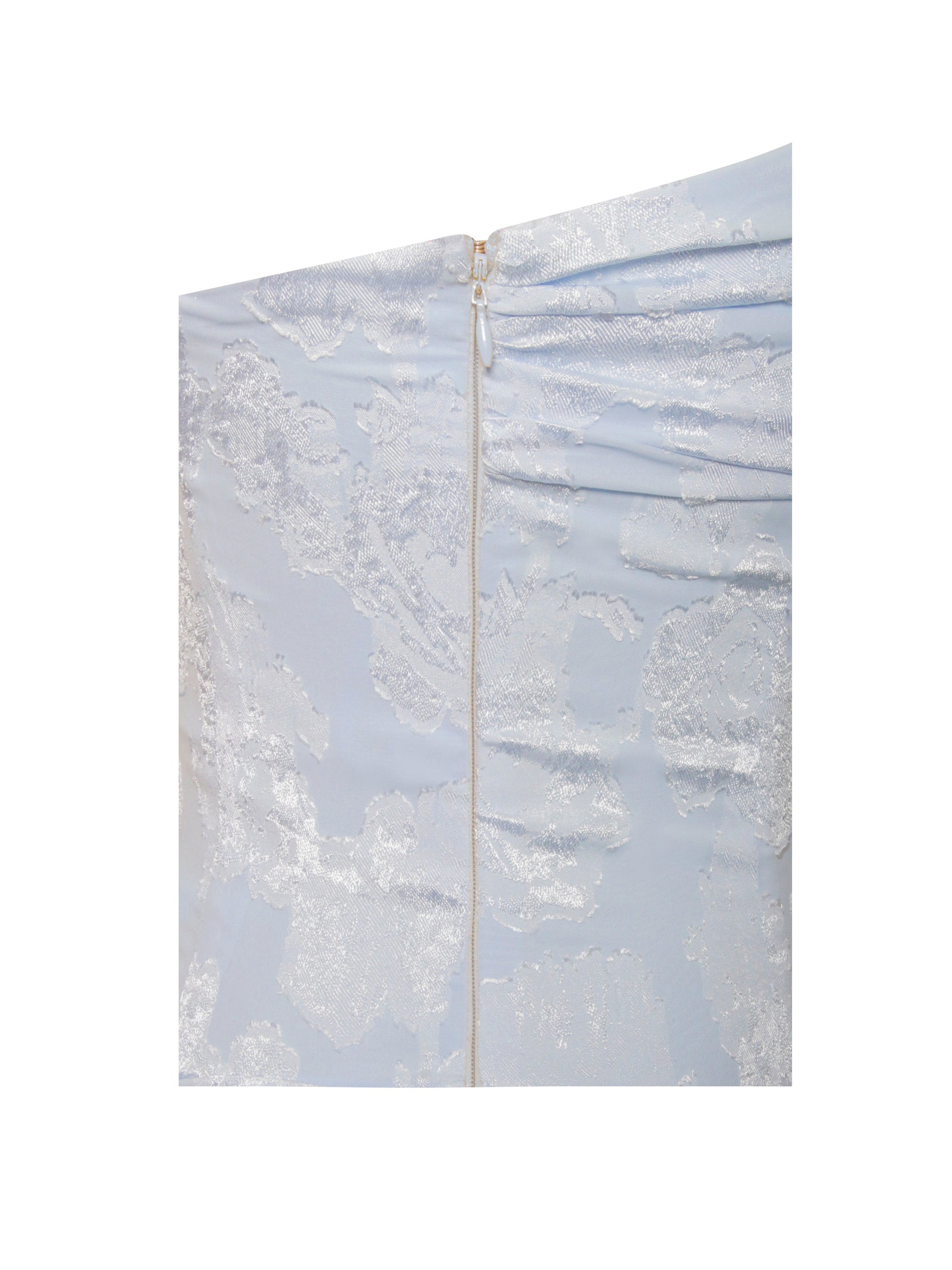 Xatia Baby Blue Jacquard Textured High Slit Maxi Dress Miss Circle