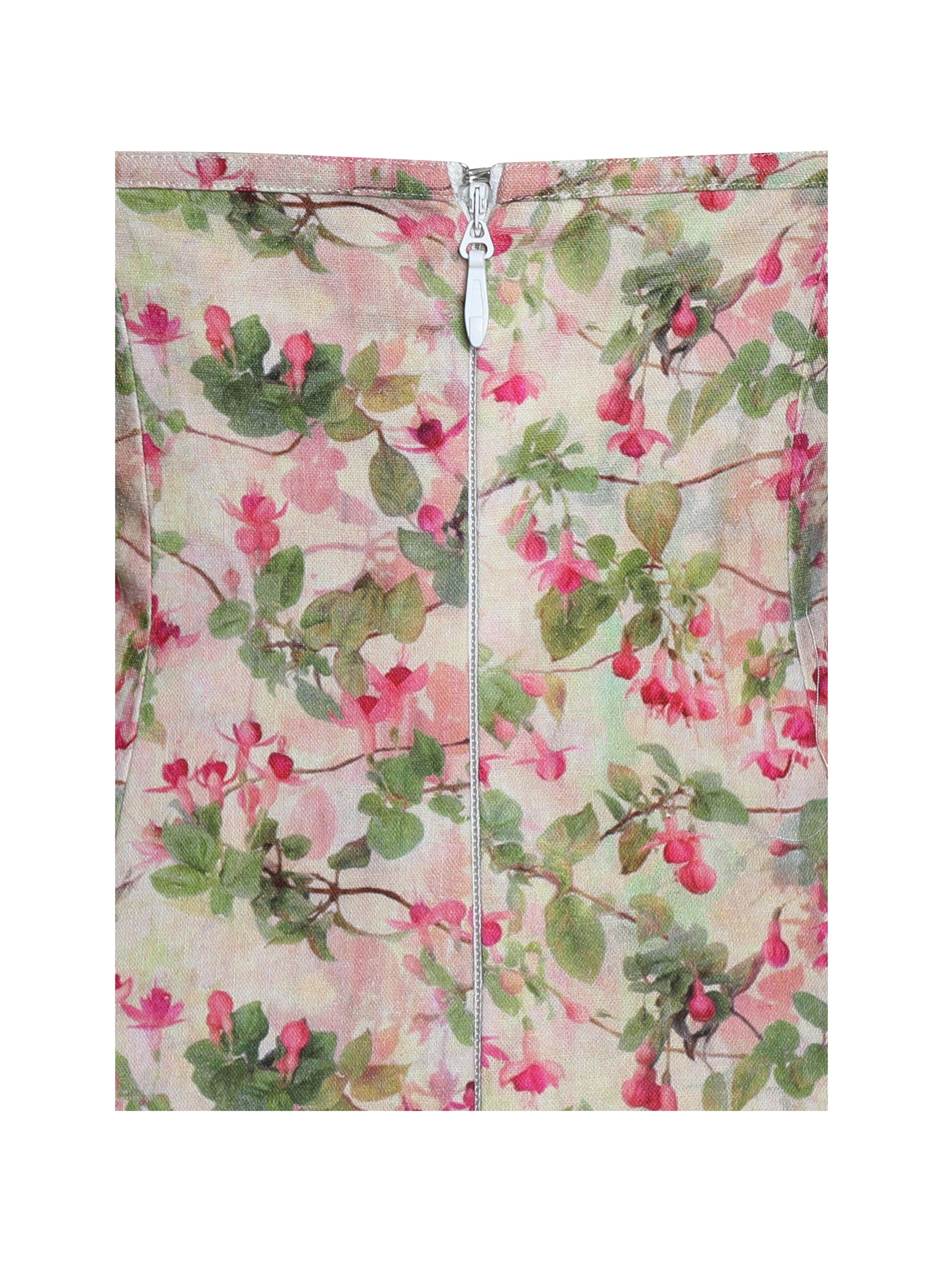 Mackenzie Green and Pink Floral Print Halter Linen Mini Dress Miss Circle