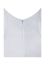 Eira Mist Blue Cowl Scarf-Detail Mermaid Maxi Dress