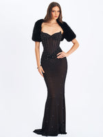 Kori Black Faux Fur Micro Bolero Miss Circle