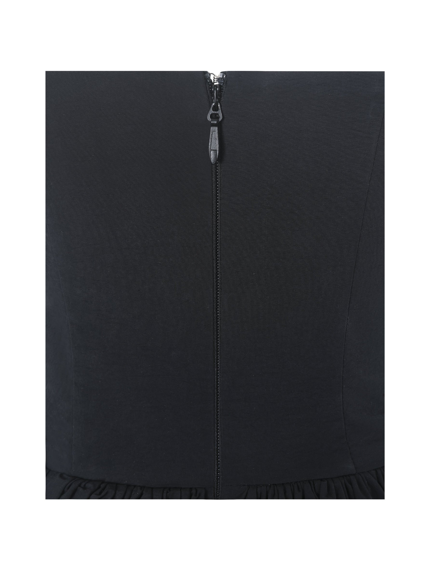 Veradis Black Taffeta Halter Bubble-Hem Midi Dress