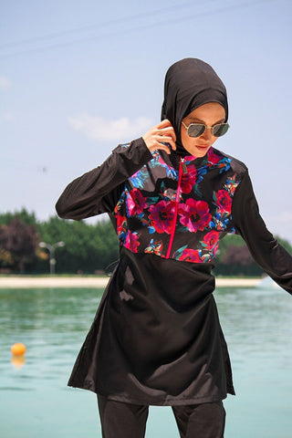 Woven Black Burkini Modest Swimwear M2268 - By Baano