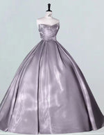 Women's Satin Sweetheart Prom Dress | Pleated Corset Ball Gown | Elegant Evening Wear