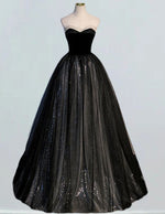 Women's Black Tulle Strapless Evening Gown | Elegant Prom & Bridesmaid Dress
