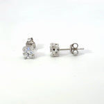 Brilliant Round Cut Stud Earrings in Silver - Effortlessly Elegant