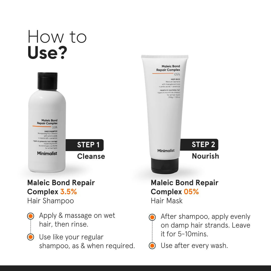 Minimalist Maleic Bond Repair Complex Shampoo & Hair Mask Combo