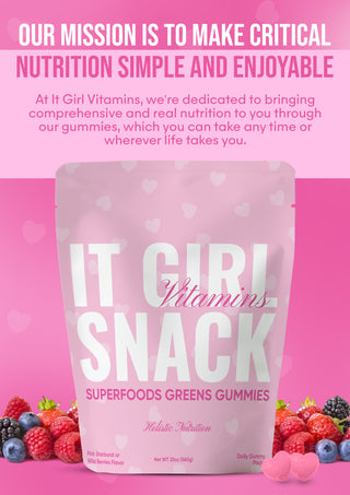 It Girl Snack - Superfoods Greens Gummies in Pink Starburst Flavor