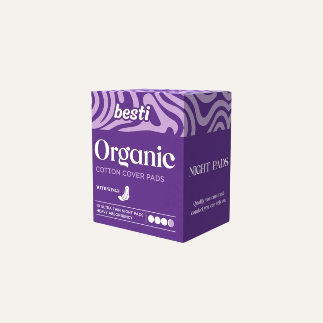 Besti 100% Organic Cotton Night Pads (10 Count) - By Baano