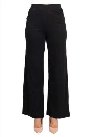 For the Republic Elastic Mid Waist Wide Leg Pockets Solid Pull - on Jersey Pant - Glamourous Grace
