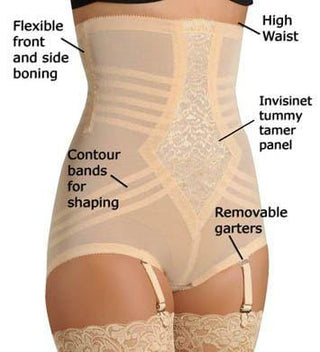 High Waist Panty Girdle with Detachable Garters, Firm Shaping | Style 6109 Rago Shapewear
