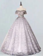 Off-Shoulder Lace Applique Ball Gown | Elegant Prom & Evening Dress