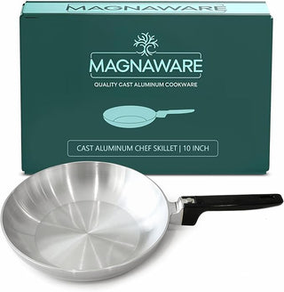 10-Inch Chef Skillet – Quick & Even Heat Distribution – Lightweight Cast Aluminum Frying Pan - By Baano