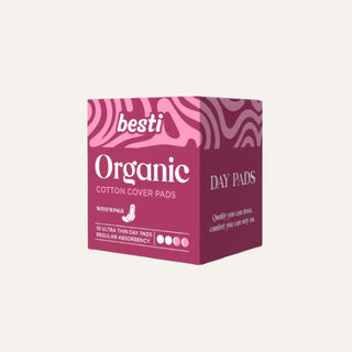 Besti 100% Organic Cotton Day Pads (10 Count)