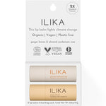 ILIKA Lip balm, Organic, 100% Plant-based, Natural Lip Treatment, COSMOS Certified Organic, PETA Certified Vegan & Cruelty-Free 2 Pack, Ginger Lemon & Almond Cardamom Rose - By Baano