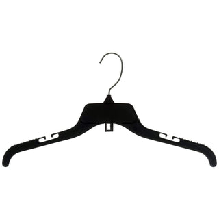 484 Black Plastic Hangers with 360 Rotating Metal Hook and Notches for Straps - By Baano