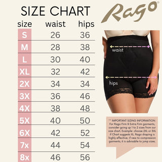 Style 6206 | High Waist Medium Control Thigh Slimmer | Memory Compression Fabric Rago Shapewear