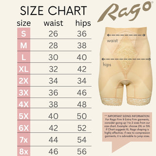 Style 6206 | High Waist Medium Control Thigh Slimmer | Memory Compression Fabric Rago Shapewear