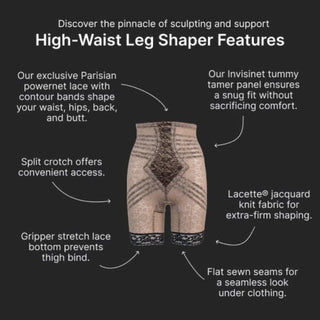 Style 6207 |  No Roll High Waist Lace Thigh Slimmer with Extra Firm Support Rago Shapewear
