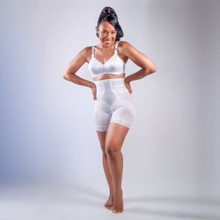 Style 6209 | Breathable High Waist Thigh Slimmer | No Roll Power Mesh Hourglass Shaper |  Firm to Extra Firm Support Rago Shapewear