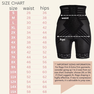 Style 6209 | Breathable High Waist Thigh Slimmer | No Roll Power Mesh Hourglass Shaper |  Firm to Extra Firm Support Rago Shapewear