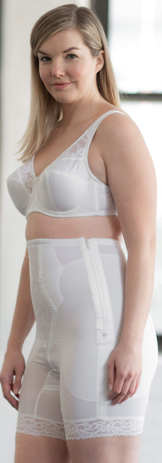 Style 6228 | High Waist Thigh Slimmer with Side Zipper | Memory Compression Fabric | Medium Support Rago Shapewear