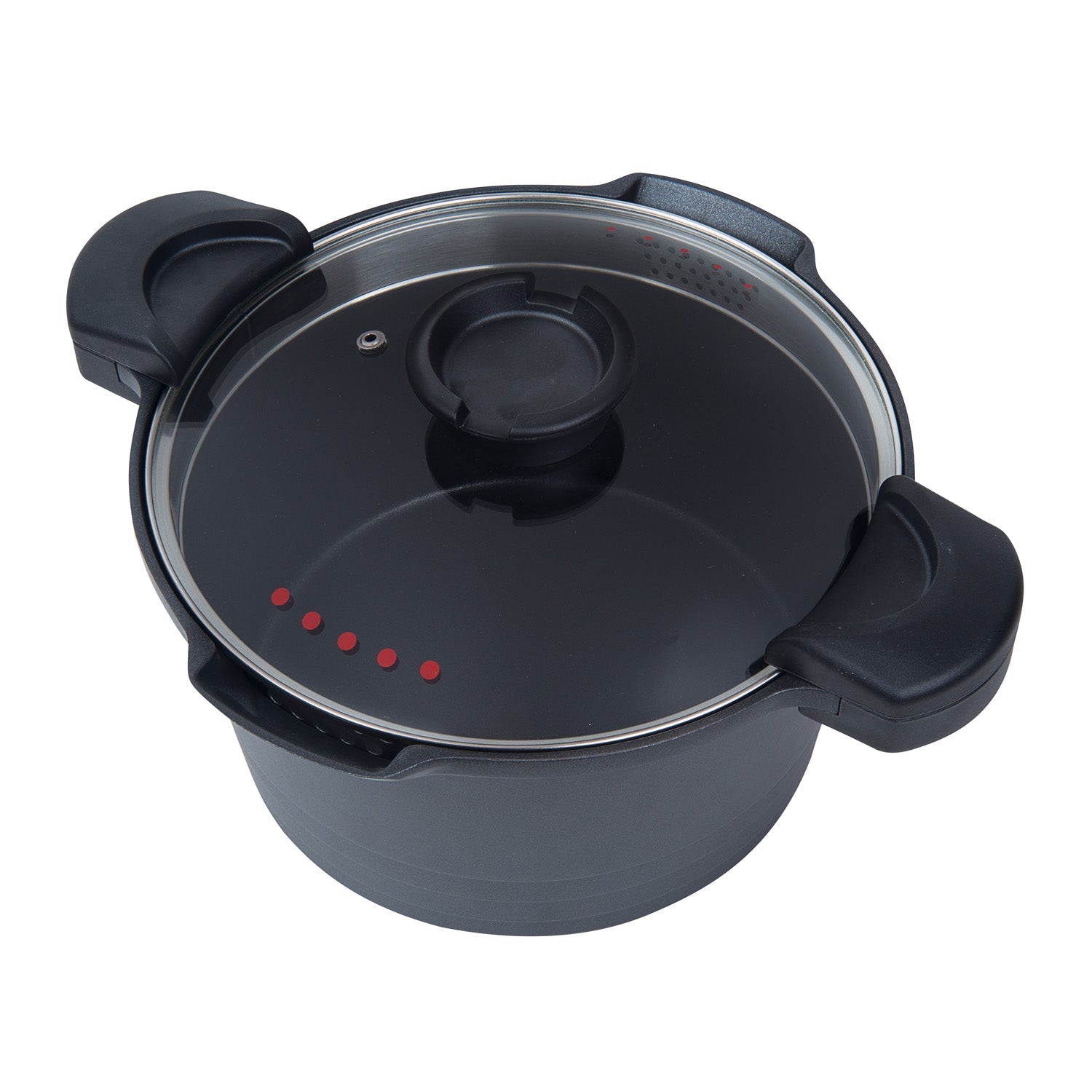 MASTERPAN Nonstick Stock & Pasta Pot With Glass Lid Strainer, 5 QT., 9