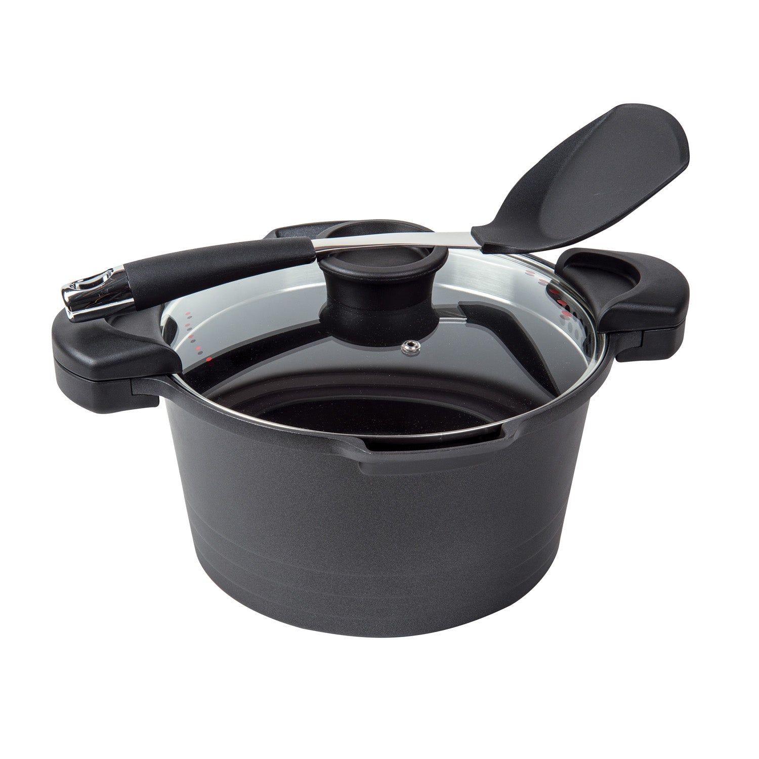 MASTERPAN Nonstick Stock & Pasta Pot With Glass Lid Strainer, 5 QT., 9