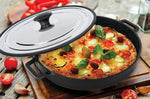 MASTERPAN Nonstick Stovetop Oven Grill Pan & Stainless Steel Lid, Black 12" (30cm)