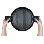 MASTERPAN Nonstick Stovetop Oven Grill Pan & Stainless Steel Lid, Black 12" (30cm)